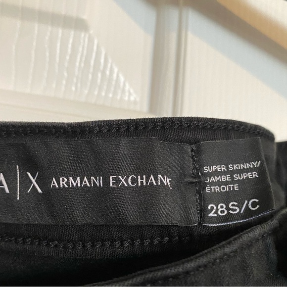 Armani Exchange Womens Dark Wash Black Super Skinny Jeans Size 28 - Picture 3 of 5